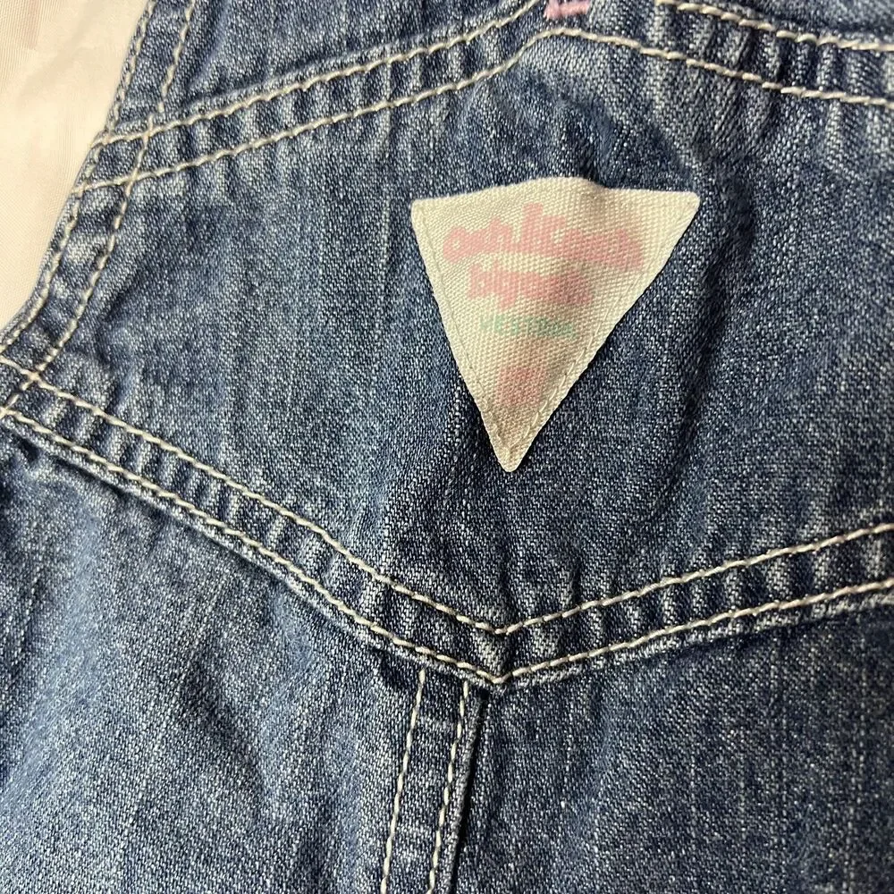 Oshkosh B'Gosh Blue Pink Jean Denim Overalls 12 Months Baby Toddler Fall Autumn